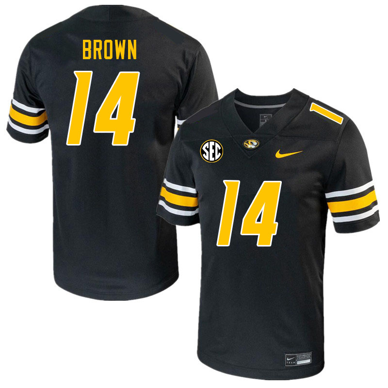 Men #14 Brett Brown Missouri Tigers College 2023 Football Stitched Jerseys Sale-Black